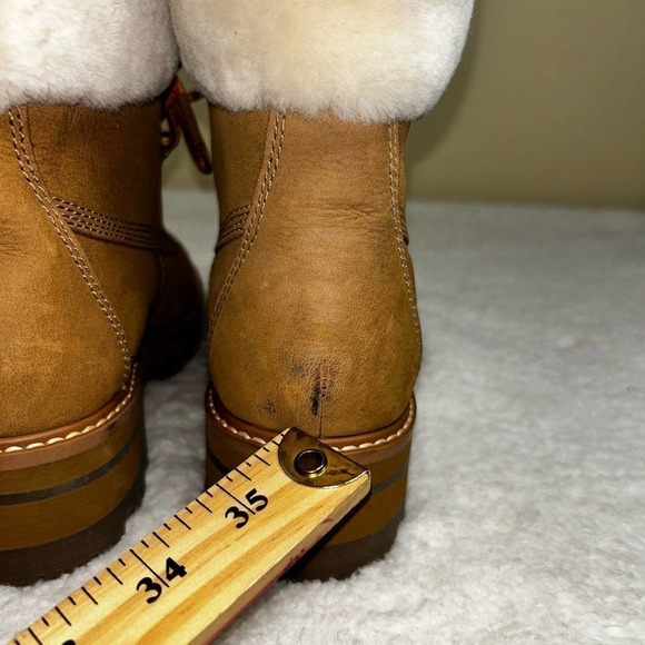 Timberland Boots Women 6 Brown Courmayeur Valley Shearling Waterproof Boot NEWOT - Picture 8 of 12